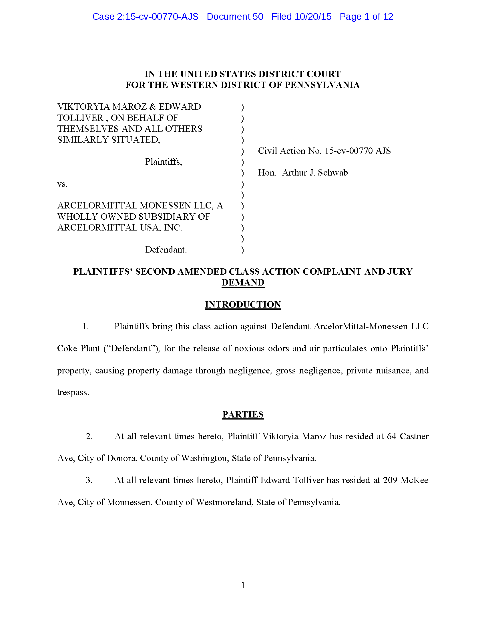 page 1 of 2015-10-20 Second Amended Complaint
